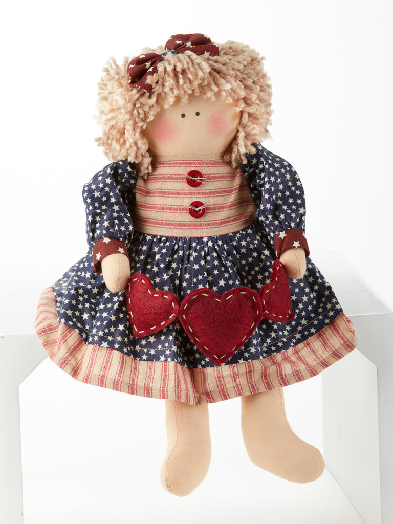 Americana Doll with Hearts