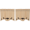 Kettle Grove Applique Crow And Star Tier Curtain Set