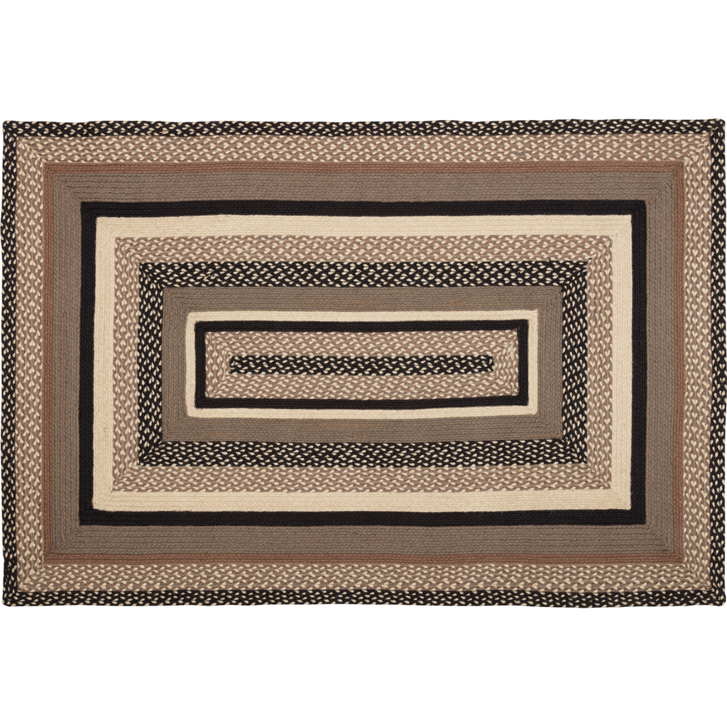 Sawyer Mill Charcoal Creme Jute Rectangle Rugs with Pads
