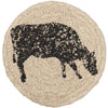 Sawyer Mill Charcoal Cow Jute Coasters - Set of 6