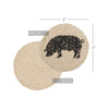 Sawyer Mill Charcoal Pig Jute Coasters - Set of 6