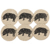 Sawyer Mill Charcoal Pig Jute Coasters - Set of 6