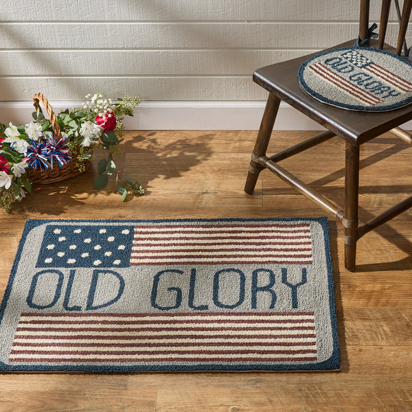 Old Glory Hooked Chair Pad