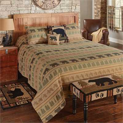 Bear Tracks Queen Bedspread & 3 Standard Pillow Shams Set