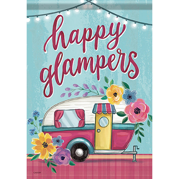 "Happy Glampers" Dura Soft™ Garden Flag
