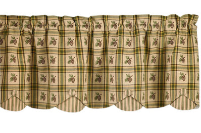 Pine Lodge Lined Scallop Valance
