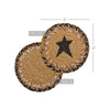 Kettle Grove Jute Stencil Star Coasters - Set of 6