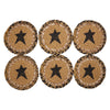 Kettle Grove Jute Stencil Star Coasters - Set of 6