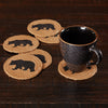 Wyatt Stenciled Bear Jute Coasters - Set of 6