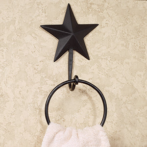 Barn Star Towel Ring - Black