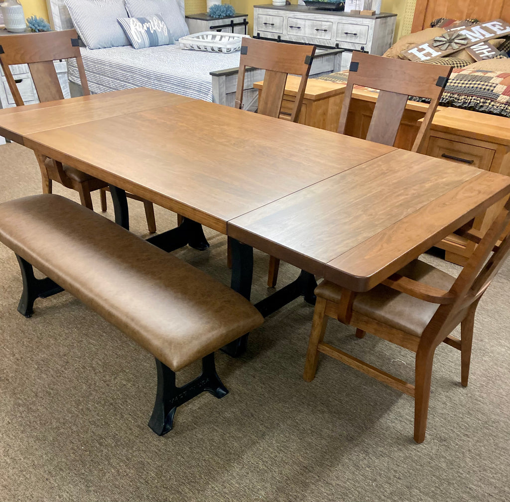 Lahoma Table with Thick Edge, Bread Board Ends & Leaves & Lahoma Side & Arm Chairs