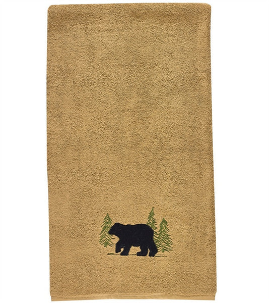 Black Bear Terry Bath Towel