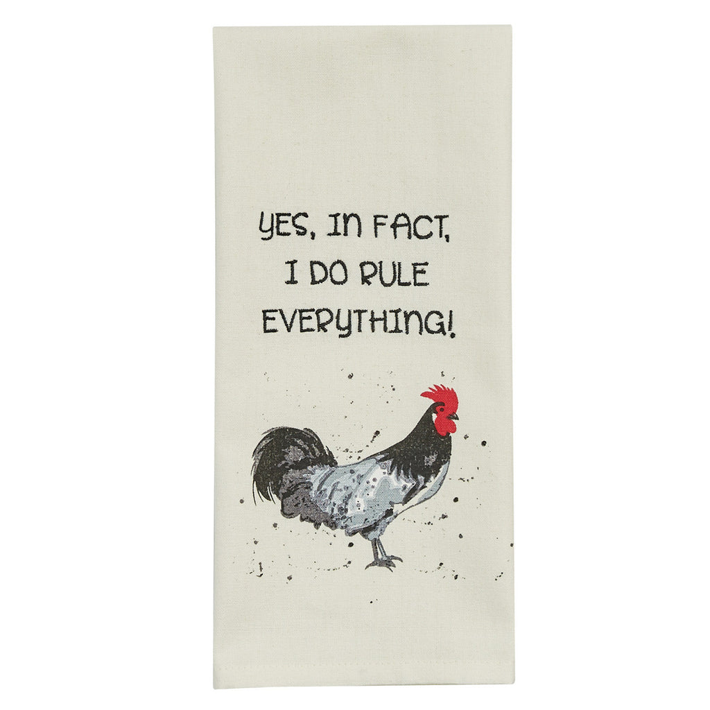 Yes in Fact Print & Embroidered Dishtowel