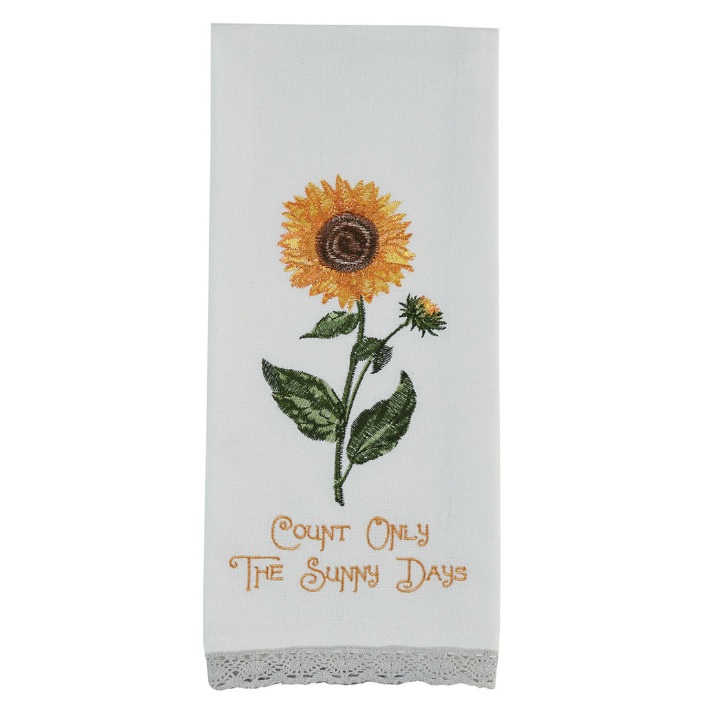 Count Only the Sunny Days Embroidered Dishtowel