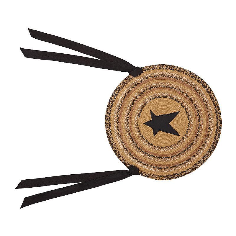 Kettle Grove Jute Chair Pad - Applique Star