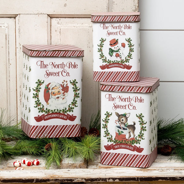 Tins - Vintage Santa, Snowman, Deer