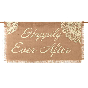 Happily Ever After Burlap Banner