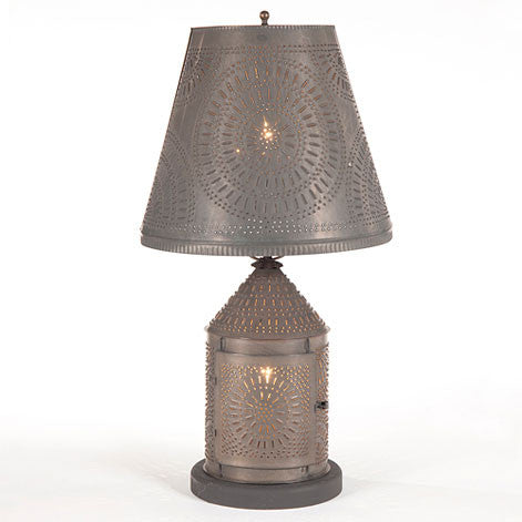 Fireside Lamp with Chisel Shade in Blackened Tin