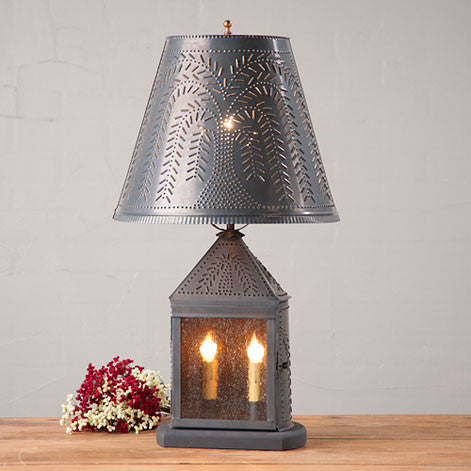 Harbor Lamp with Willow Shade in Blackened Tin