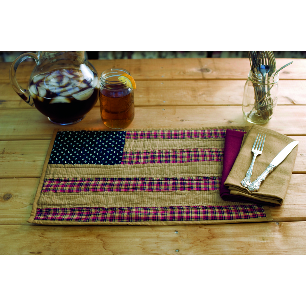 Patriotic Patch Quilted Placemats - Set of 6