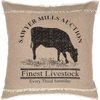 Sawyer Mill Charcoal Cow Pillow