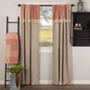 Sawyer Mill Red Panel Curtain With Attached Patchwork Valance