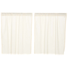 Tobacco Cloth Antique White Tier Curtain Fringed Set of  2 L36XW36