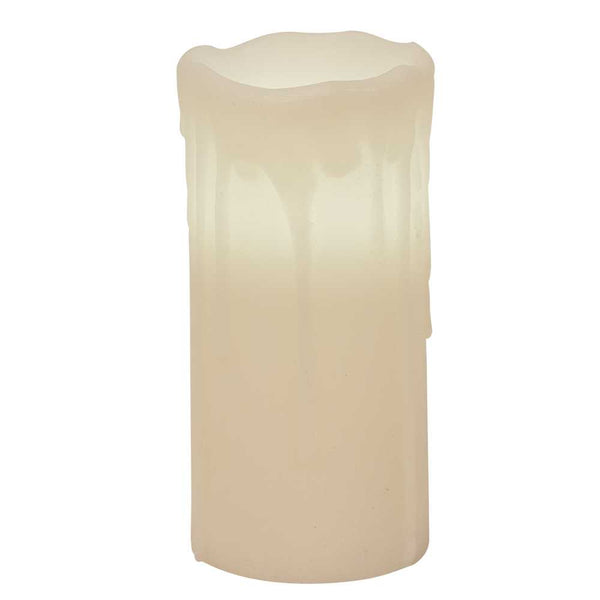 White Dripped Pillar Candle 3" x 7"