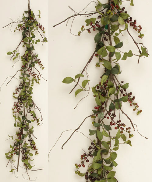 Garland - Herb Leaves with Burgundy Berries