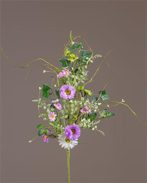Branch - Lavender, White Daisies And Assorted Foliage