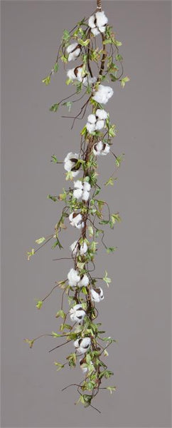 Garland - Twig Base Cotton Miniature Green Leaves