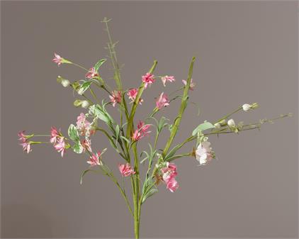 Branch - Shades Of Pink Miniature Flowers, Asst Greens