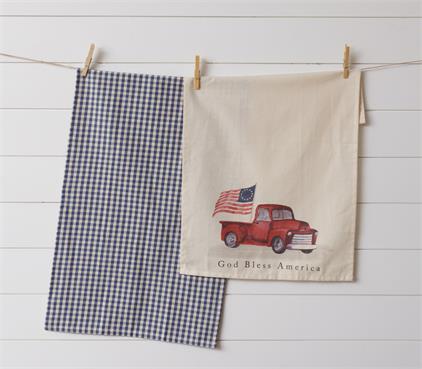 Tea Towels - God Bless America Truck