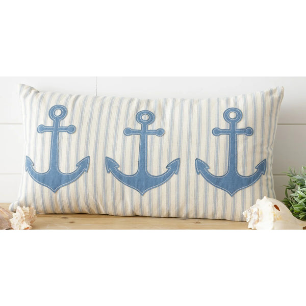 Lumbar Pillow - Nautical Blue Anchors