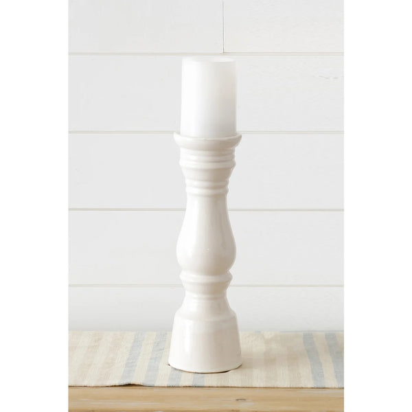 Ceramic Finial Candle Holder White