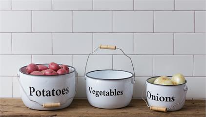 Pots - Potatoes, Vegetables, Onions