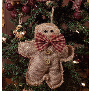 Burlap Gingerbread Man Ornament
