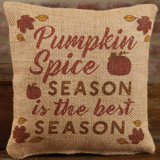 Small Burlap Pumpkin Season Pillow