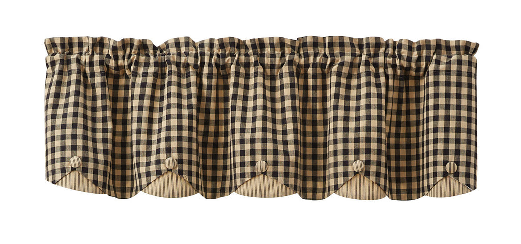 Berry Gingham Lined Scallop Valance