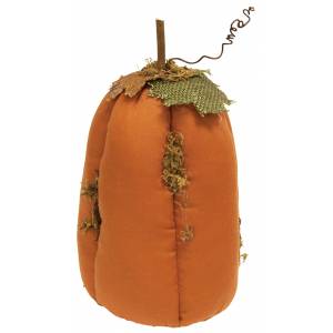 Mossy Orange Stuffed Pumpkin, 4.75" x 9"