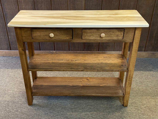 Maple/Walnut Look - Sofa Table with Maple Top