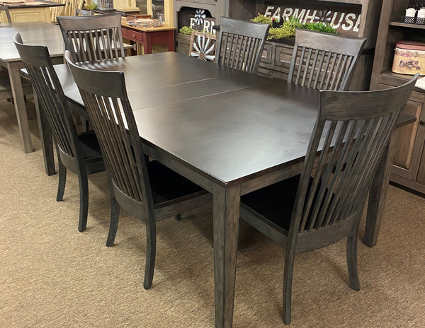 Shaker Table in Brown Maple with Self Storing Leaf & Carlisle Chairs