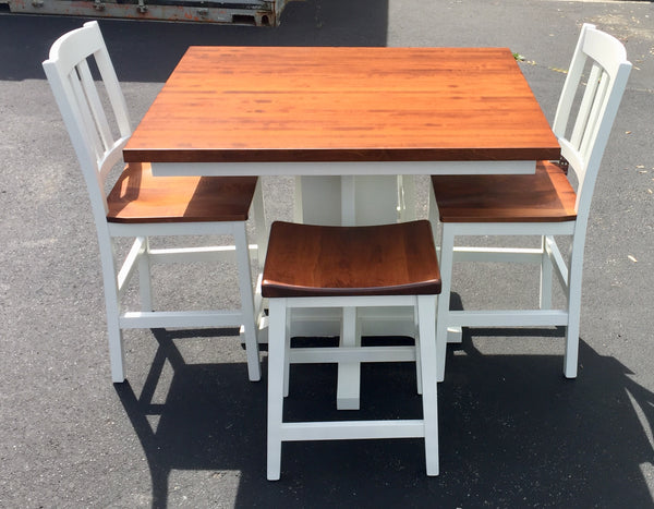 Clifton Gathering Table Butcher Block Top, Ancient Mission Bar Chairs & Coby Stools