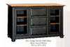Server-J12M Large with Glass Doors-Black with Special Walnut