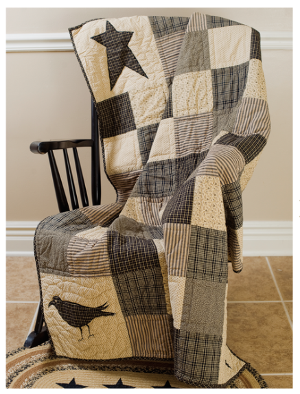 Kettle Grove Quilted Crow & Star Throw