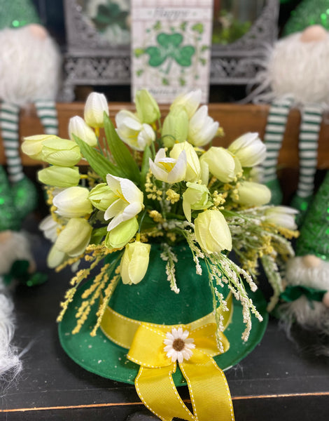 St. Patrick's Day Hat Floral Arrangement