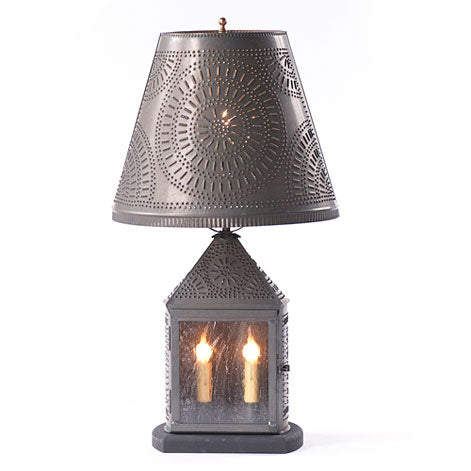 Harbor Lamp with Chisel Shade in Blackened Tin