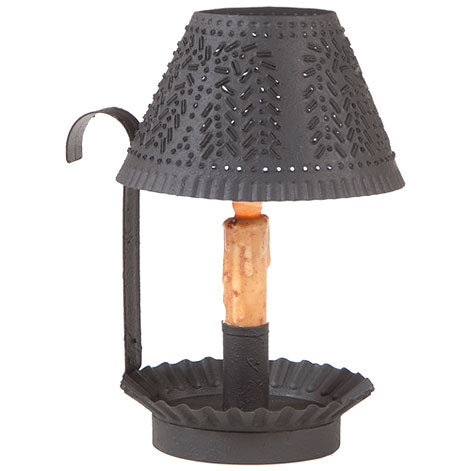 Shaded Candle Holder in Textured Black