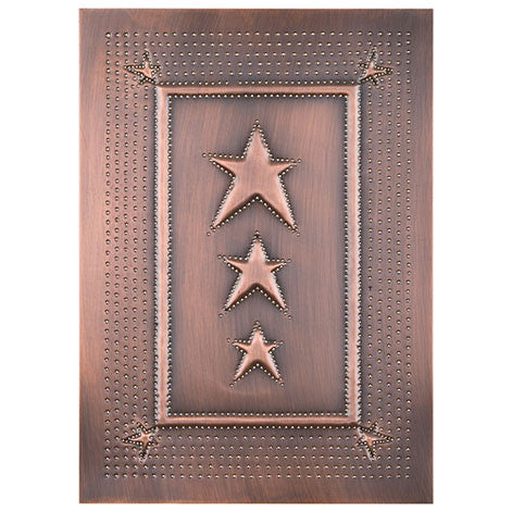 Embossed Star Cabinet Panels 10" x 14" -Copper