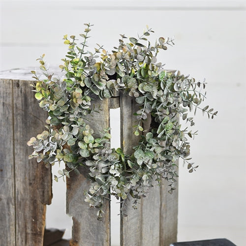 15" Eucalyptus Green/Purple Wreath